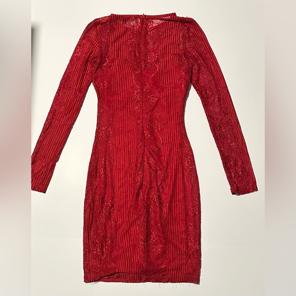 GUESS Red Lace Long Sleeve Dress sz XS